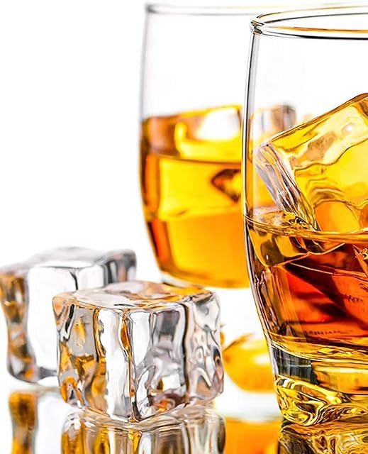 VGOODALL Dotters Clear Fake Ice Cubes, 20PCS 2.5cm Plastic Ice Cubes Clear Acrylic Fake Ice Cubes Decorative Crystal Ice Rocks for Display Photography Props Wedding Centerpiece Vase Fillers
