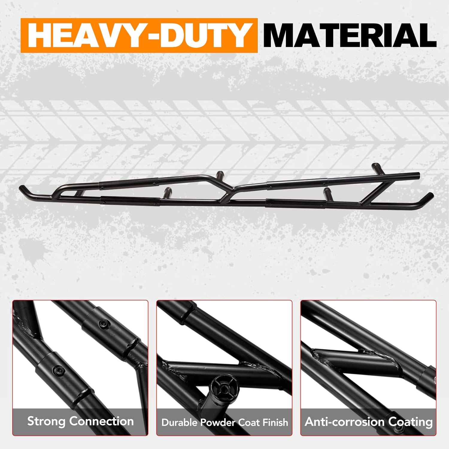 HAKA TOUGH Rock Sliders Nerf Bars for Can Am Maverick X3 Max Accessories 2017-2024, Heavy Duty Steel Side Step Tree Kicker for Maverick X3 Max, Combined Side Bumper,Replace OEM#715003730, 715003888