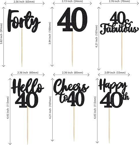 Miniatura 131 de 36 piezas de decoración para cupcakes de 10º cumpleaños con purpurina negra Hello 10 Ten Cupcake Picks Sweet 10 Double Digits Cake Decor for 10th