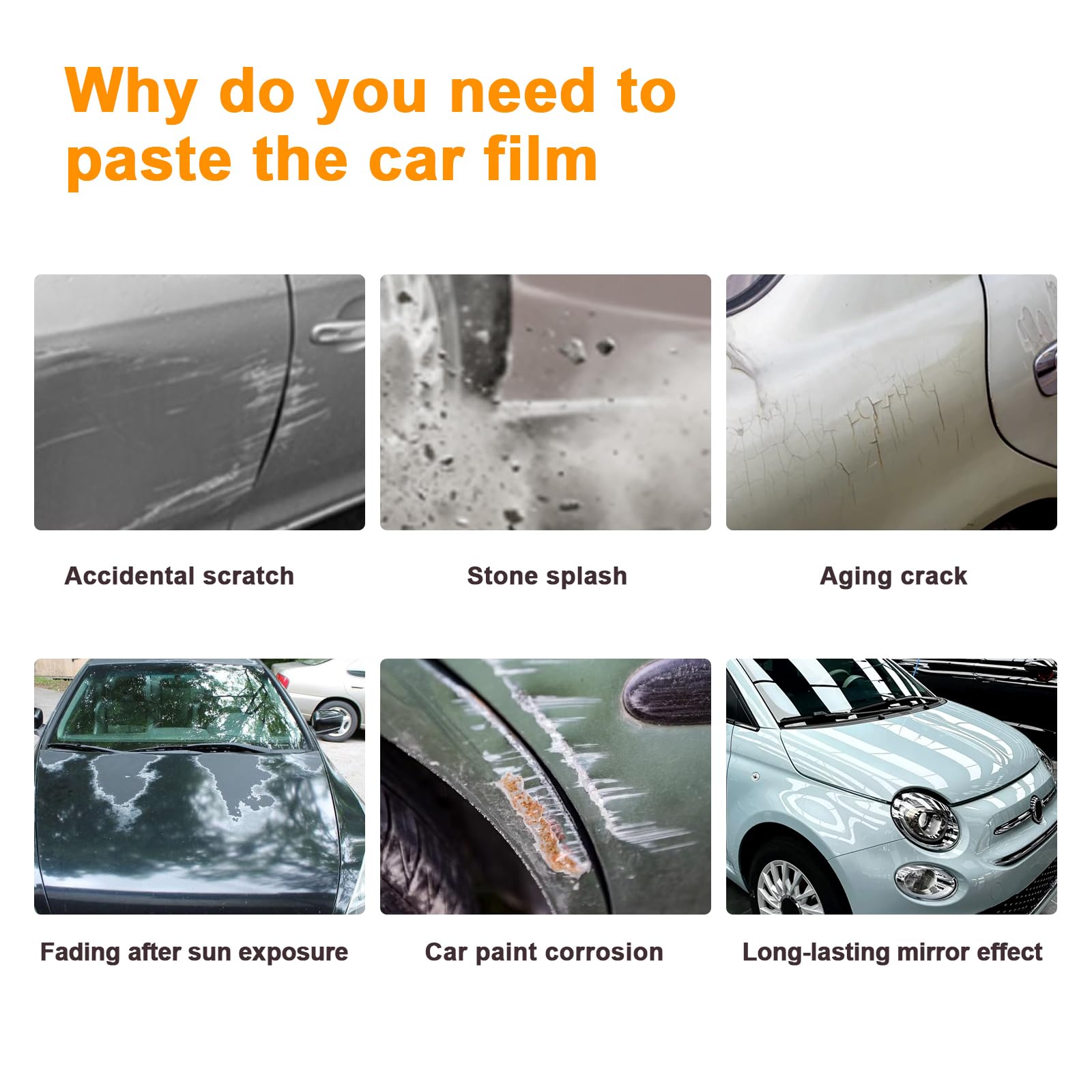 PPF Lackschutzfolie für FIAT 500 2017 2018 2019 2020 2021 2022 2023 2024 8.5mil TPU Vorgeschnittene Selbstklebende Schutzfolie Transparent vorgestanzt Zubehör (Motorhaube+Kotflügel 3St)