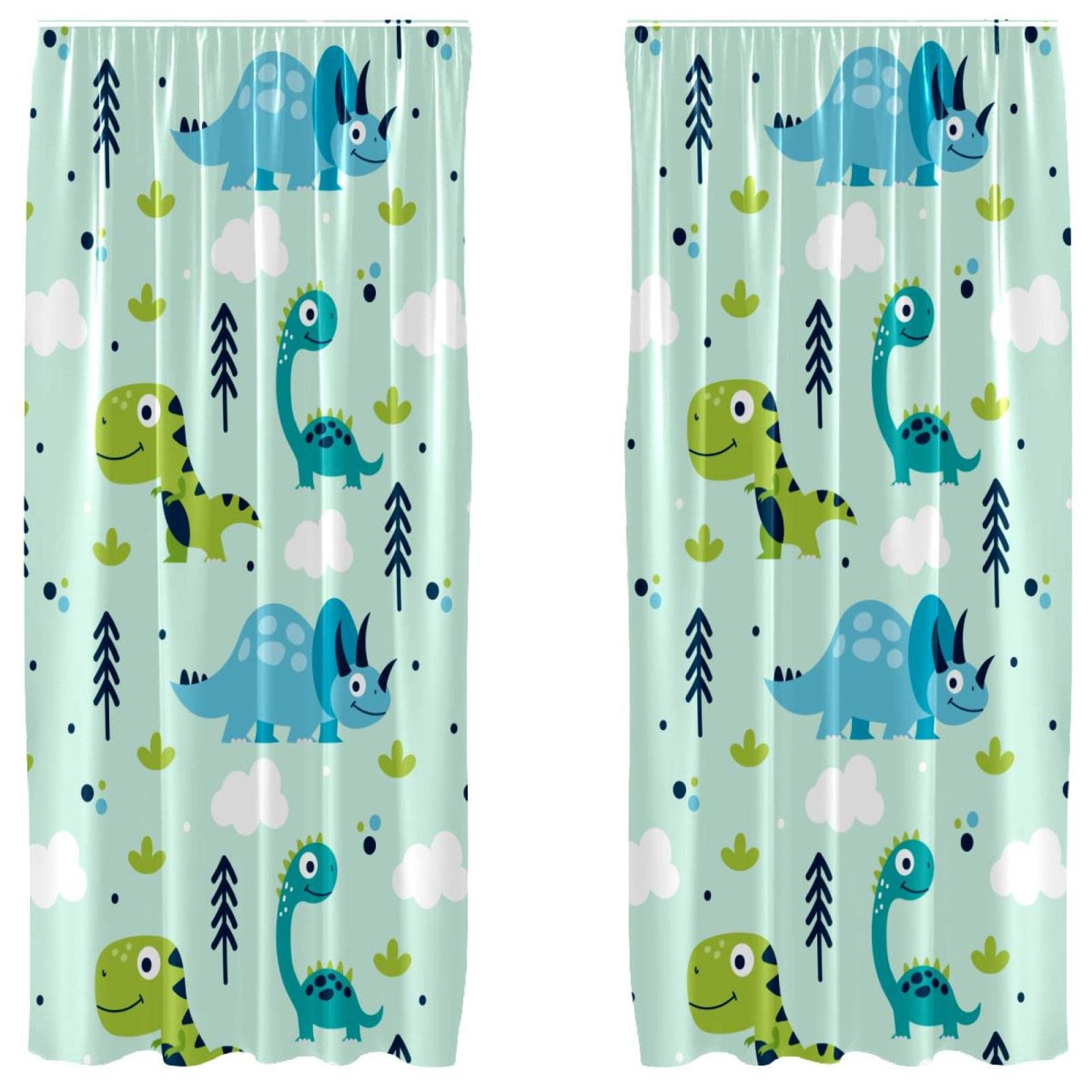 Rideaux dinosaures légers pour créer une chambre de jeu ludique