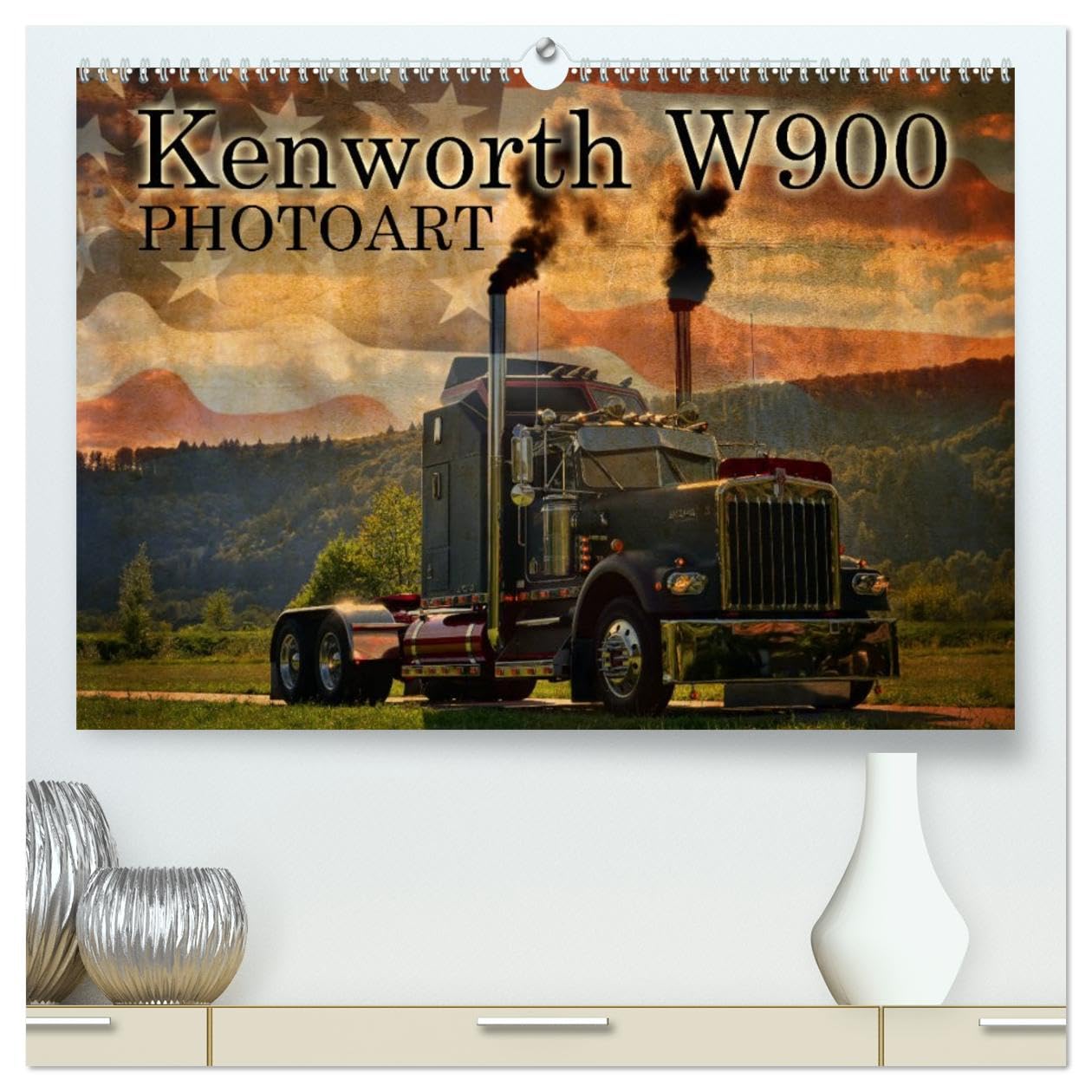 Kenworth W900 PHOTOART (hochwertiger Premium Wandkalender 2026 DIN A2 quer), Kunstdruck in Hochglanz: Oldie - Giganten der Highways ganz kreativ (CALVENDO Mobilitaet)