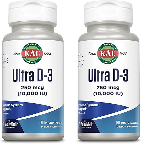 KAL Ultra D-3 10000 UI ActivMelt 10000iu 90 unidades  Paquete de 2