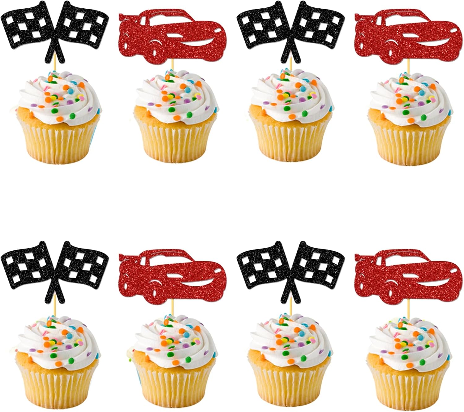 Cars Birthday Decorations, 24 Pieces Cake Decorations, Cartoon Cake Topper, Cupcake Decoration, Kids Party Birthday