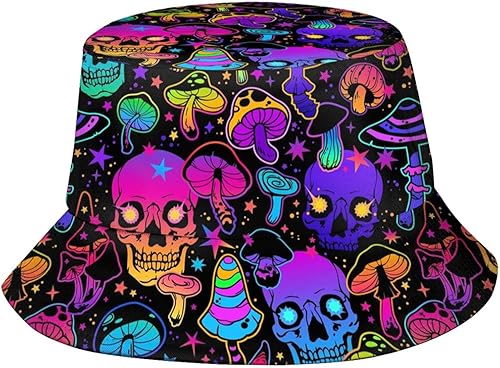 Sombreros de pescador de calavera de Halloween, sombrero de pescador para exteriores para mujeres y hombres