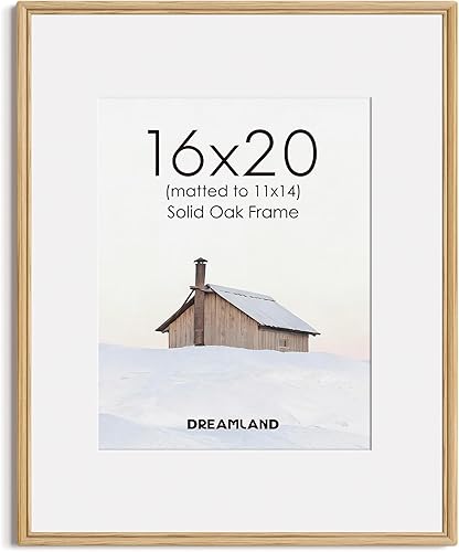 Miniatura 9 de Dreamland Marco para póster de 16 x 20 pulgadas, marcos de fotos de madera de roble macizo con vidrio templado de alta calidad, marco de esquinas
