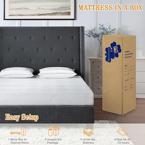 Miniatura 6 de Turnkey Colchón tamaño individual de 5 pulgadas de espuma viscoelástica de gel en una caja con funda transpirable lavable de 75 x 38 x 5 pulgadas