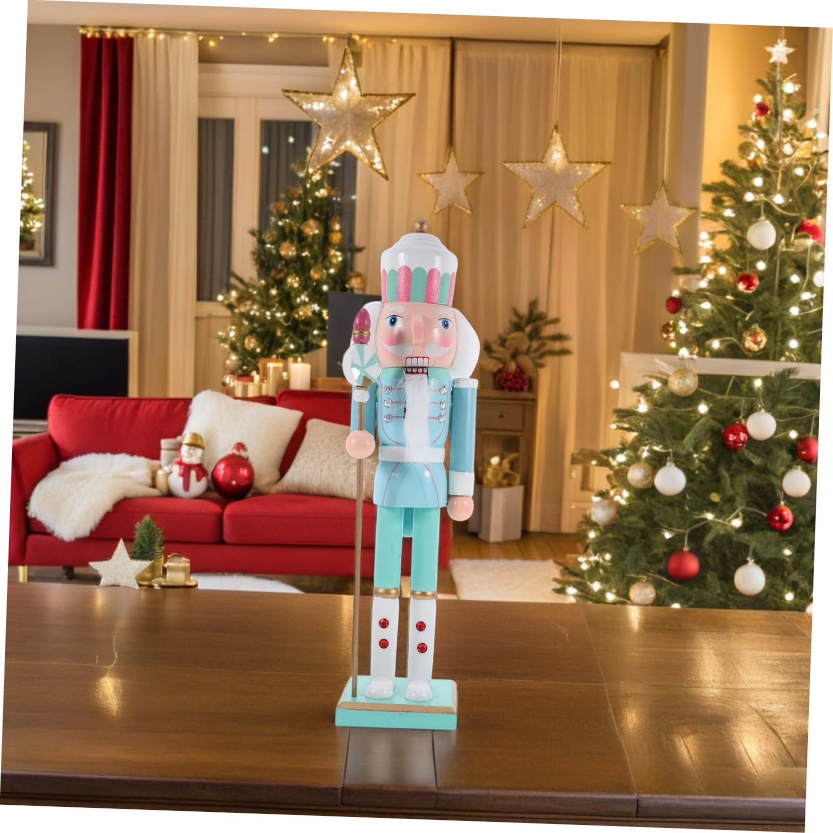 Drewniany Figurka Żołnierza Dziadka Do Orzechów Dekoracja Świąteczna Xmas Ręcznie Malowany Nutcracker Ornament Do Domu i Sklepu
