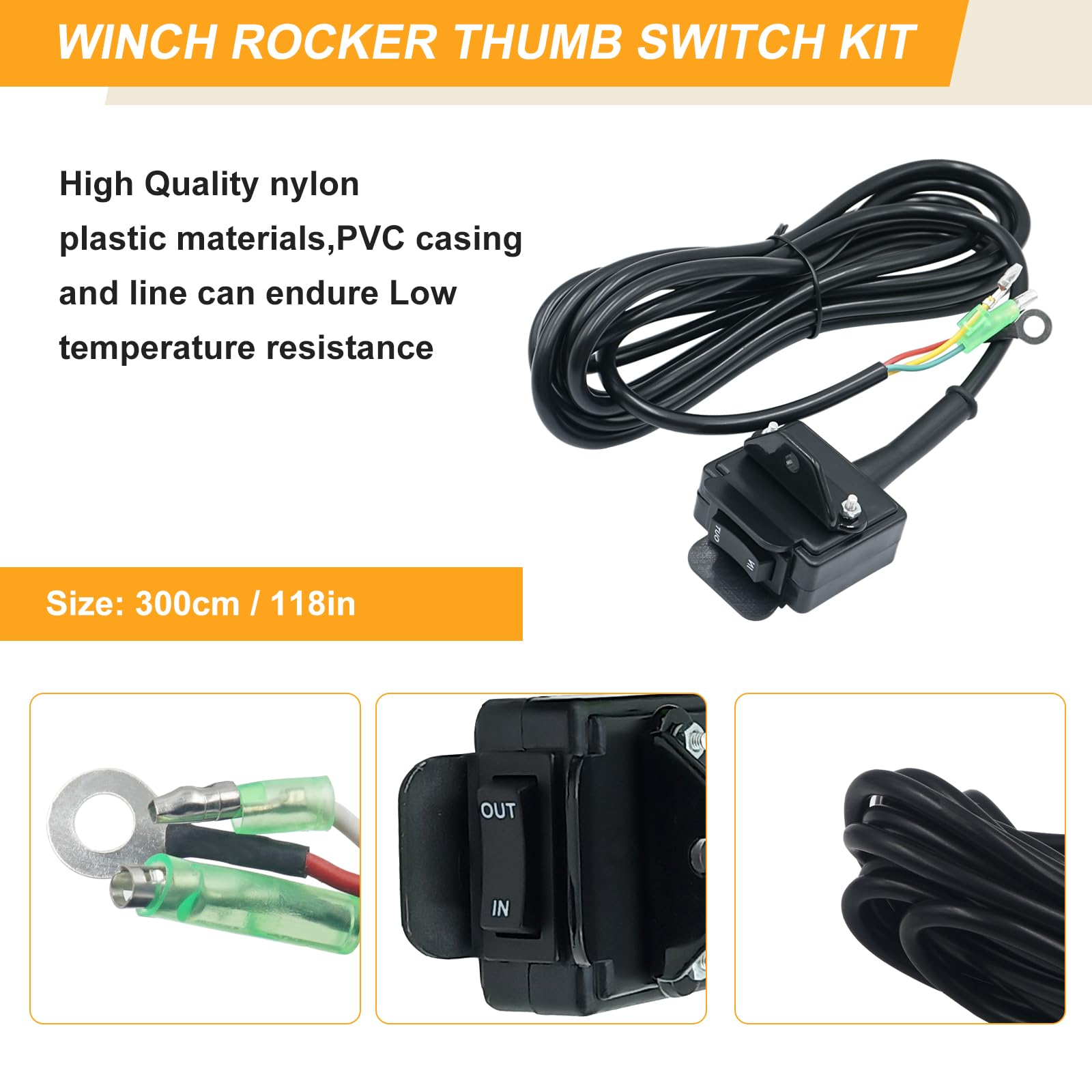 Contattore relè solenoide da 12 V, kit interruttore a levetta verricello con 6 tappi di protezione per ATV UTV Ricambio parte # 63070 2875714 62135