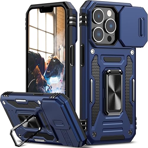 Nvollnoe Funda para iPhone 13 Pro con funda deslizante para cámara deslizante, probada en caídas, grado militar, resistente, protectora, duradera,