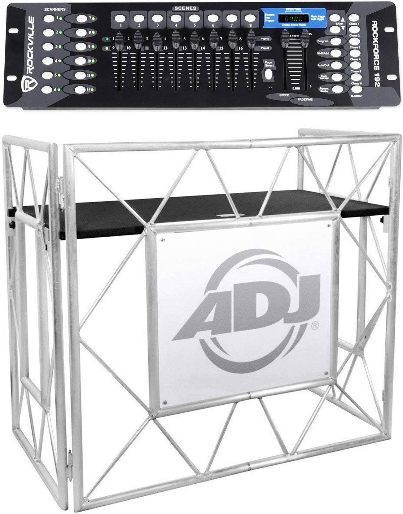 American DJ Pro Event Table II Foldable DJ Booth Truss Facade + DMX Controller
