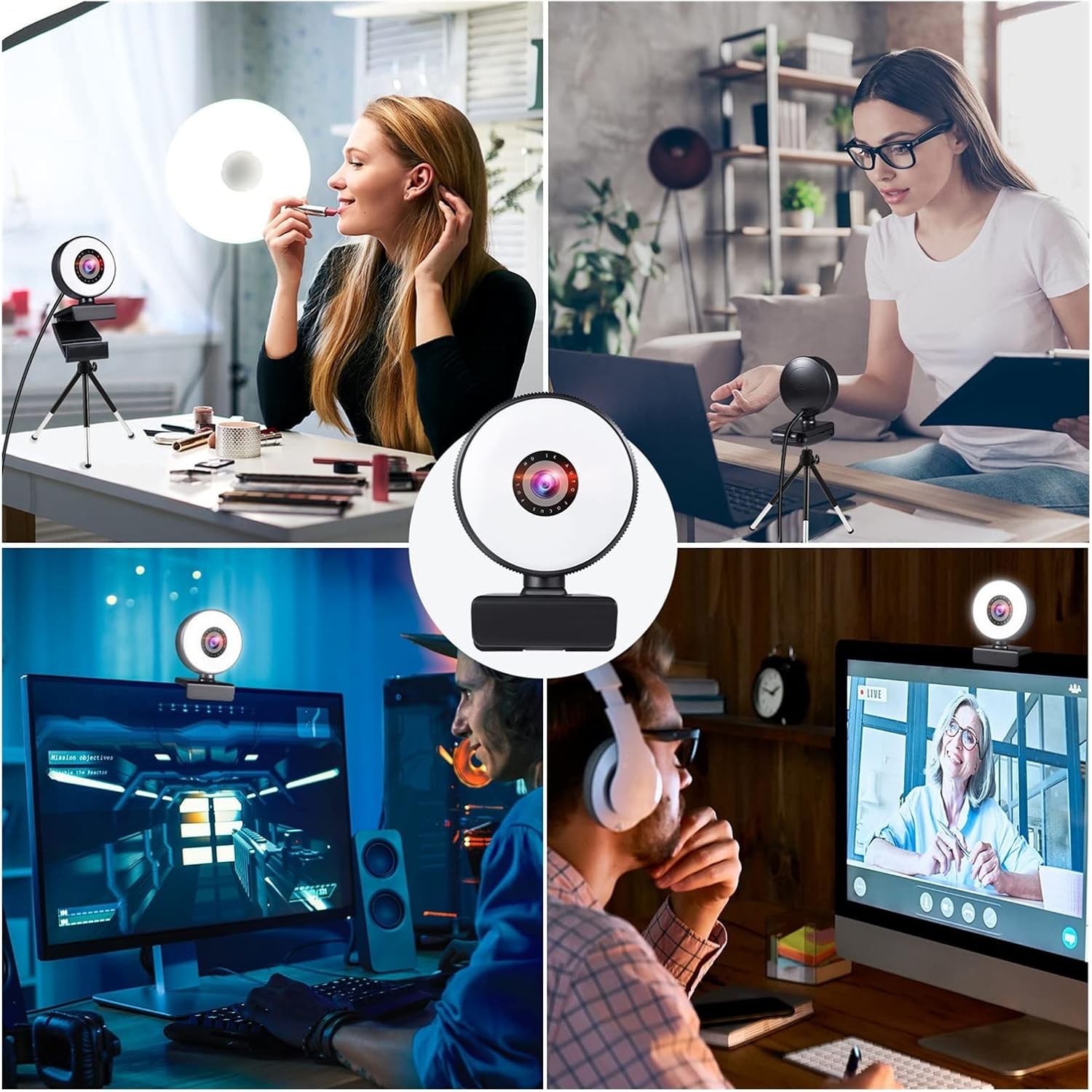 GHJKLZNMRU ウェブカメラ 4K ミニウェブカメラ PC