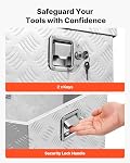 VEVOR Trailer Tongue Box, 26" x 13" x 12" Aluminum Trailer Tongue Tool Box, Heavy Duty Storage Organizer with Lock and Keys, Utility Tool Chest for Pickup Truck Bed, RV, SUV, Off-Road Vehicle, Silver