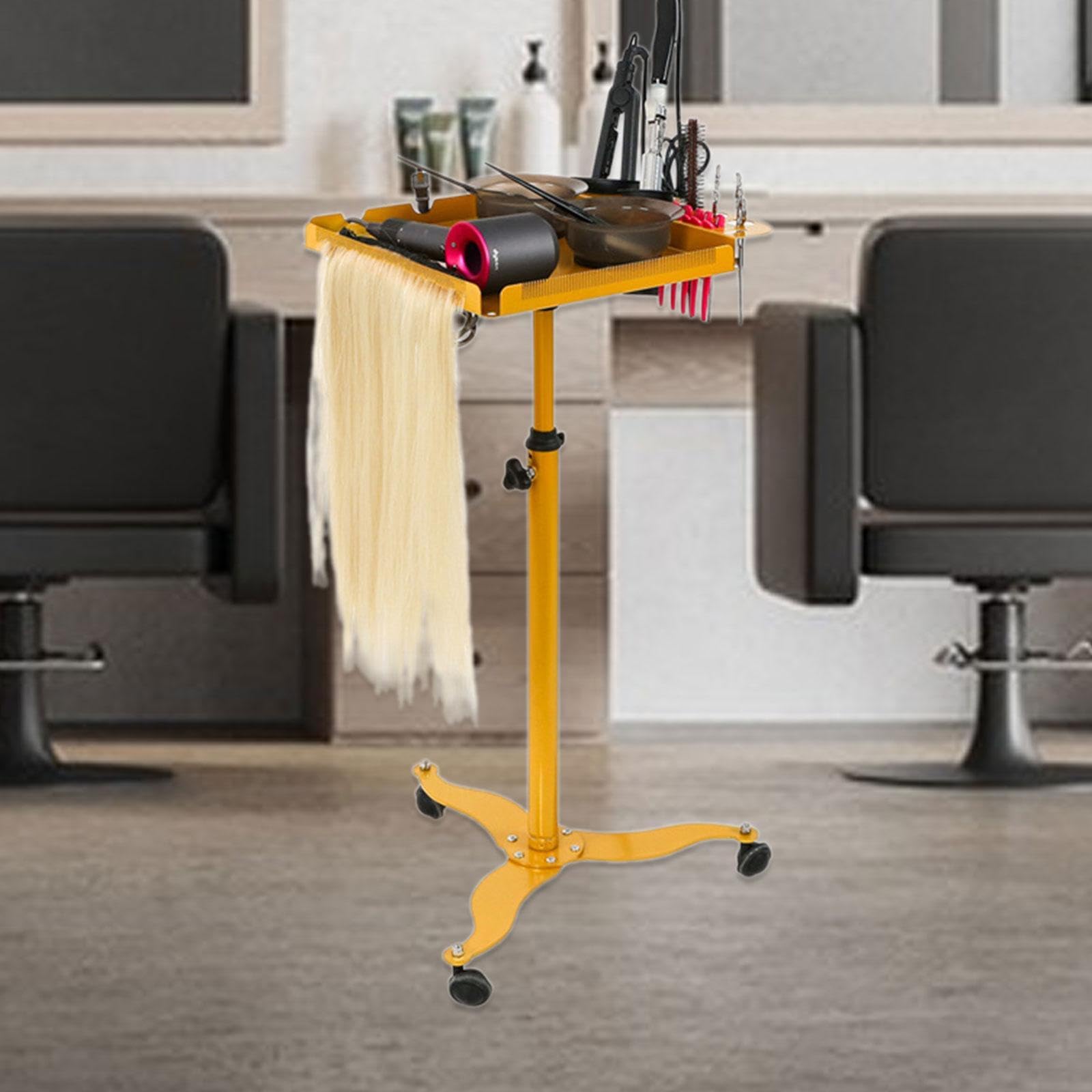 Friseurwagen Mit Ablage Und Schwenkrollen | aus Aluminium und Edelstahl, leicht beweglich, platzsparend, für Friseurbedarf