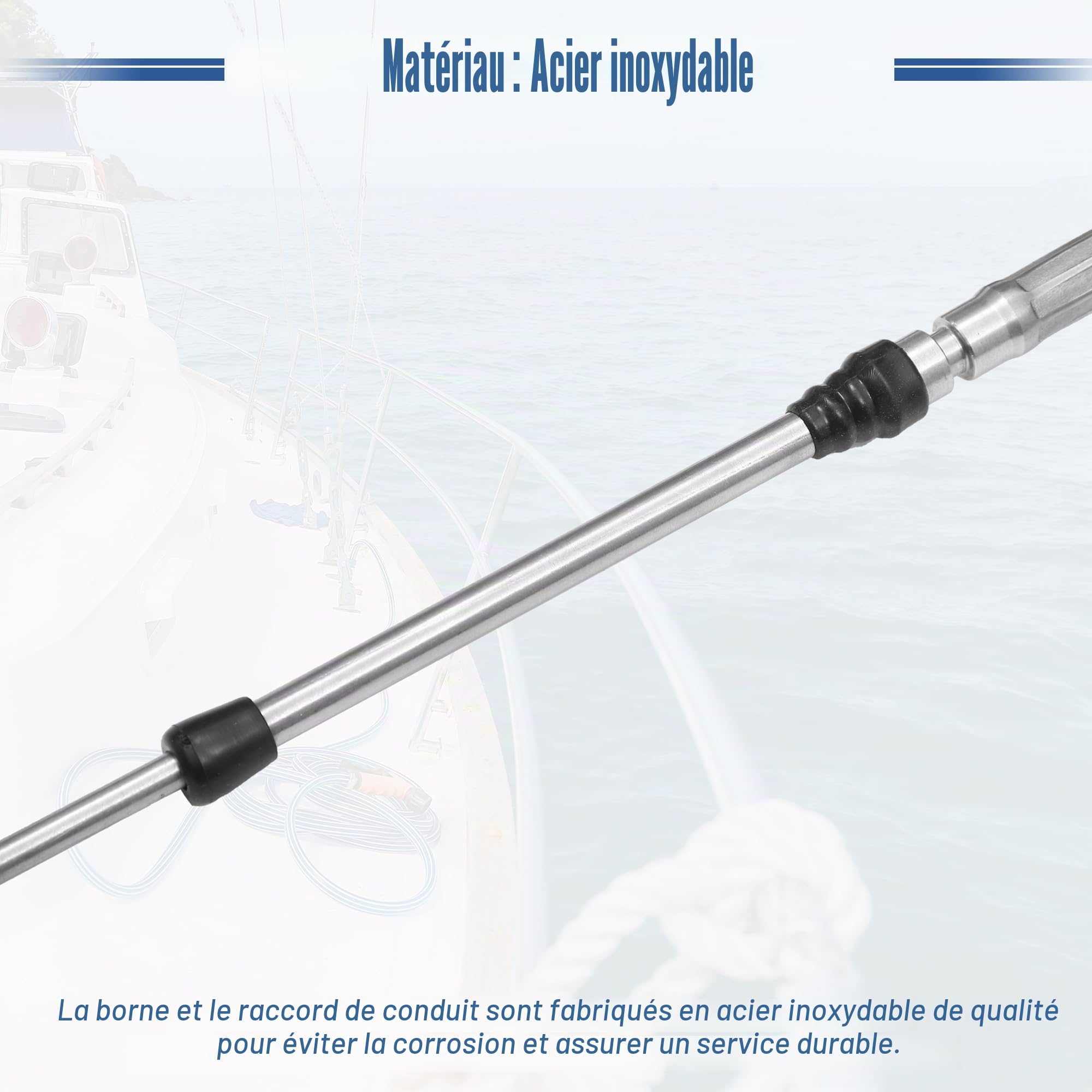uxcell 1 pièce 13 pi 4,14 m Type Marin 3300/33C Câble de Boîte de Commande à Distance de Manette d'Accélérateur avec Clevis pour Moteur Hors-Bord Yamaha Système de Direction de Moteur de Bateau Rouge