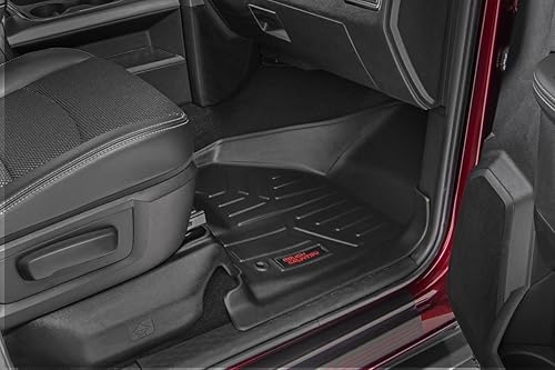 Miniatura 2 de Rough Country Juego de alfombrillas para todo tipo de clima para Dodge Ram 1500 Crew-Cab (2019-2024) para asiento de cubo, tapetes flexibles e