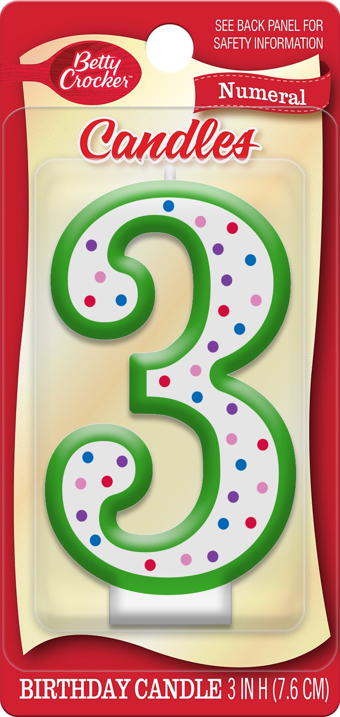 Betty Crocker Candle Numeral #3 1 EA