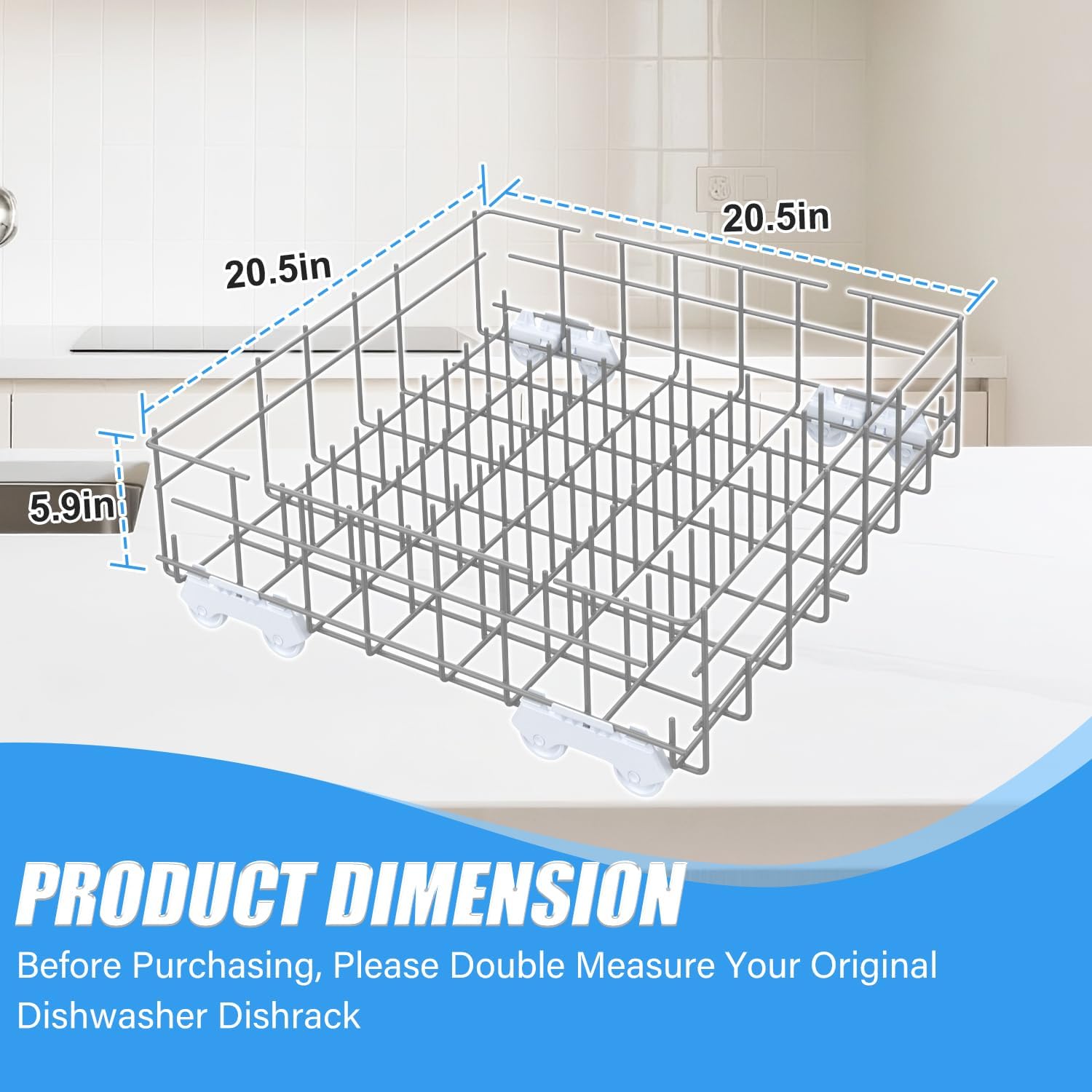 Upgrade W10311986 Dishwasher Lower Rack Replacement W10380384 Compatible with Whirlpool WDTA50SAHZ0 WDT750SAHZ0 WDT970SAHZ0 Dishwasher Parts,For Whirlpool W10380384 Bottom Dish Rack Assembly