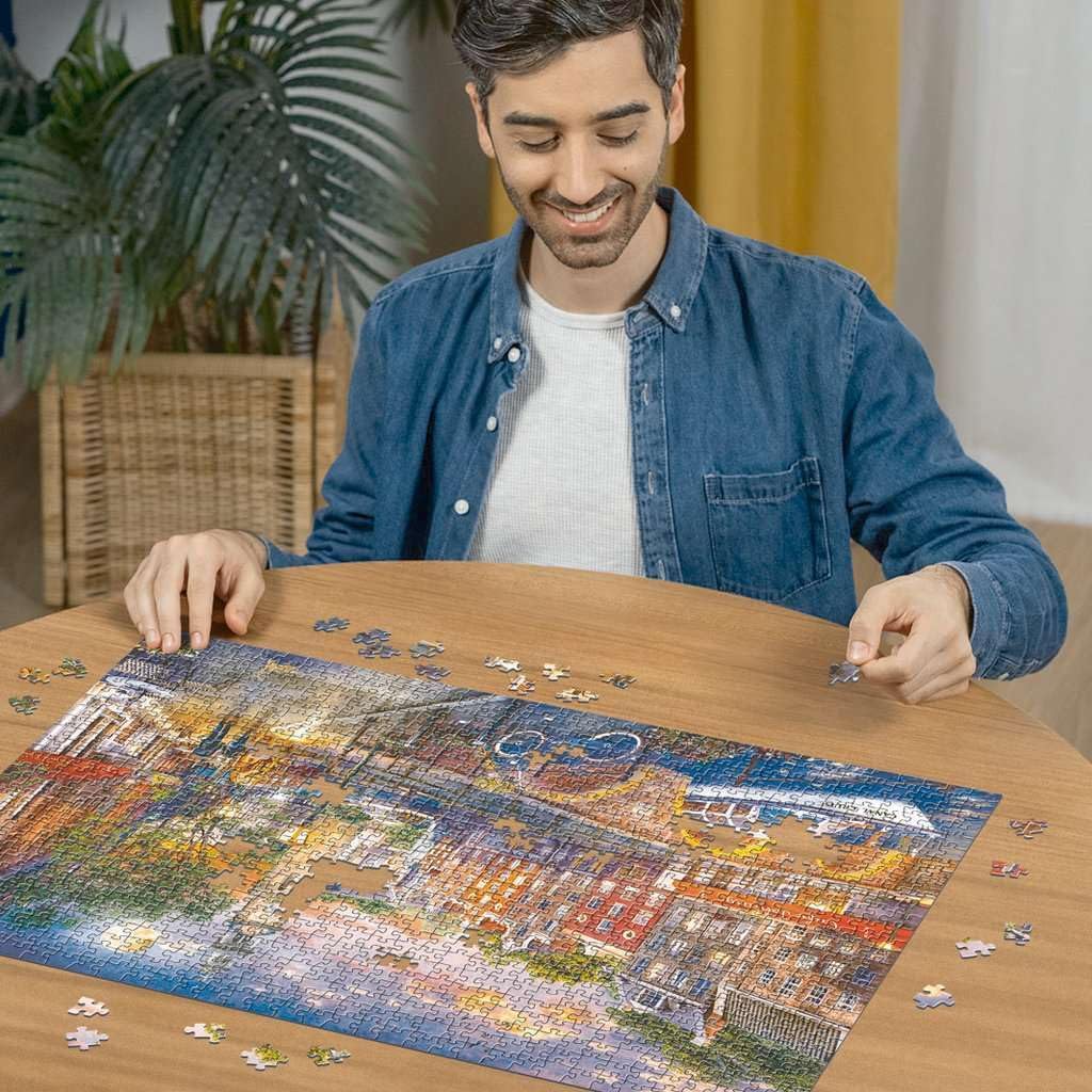 Ravensburger Puzzle 12000884 Sonnenuntergang Amsterdam - 1000 Teile Puzzle für Erwachsene from 14 Years, Yellow