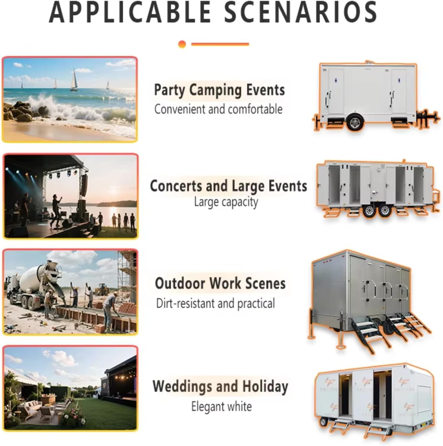 Commercial Mobile Toilet Trailer – Prefab Portable Restroom Cabin