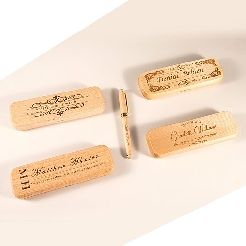Miniatura 6 de Bivei Regalo de bolígrafo grabado para mujeres y hombres, juego de bolígrafos y lápices personalizados en madera de arce, juego de 2 bolígrafos de
