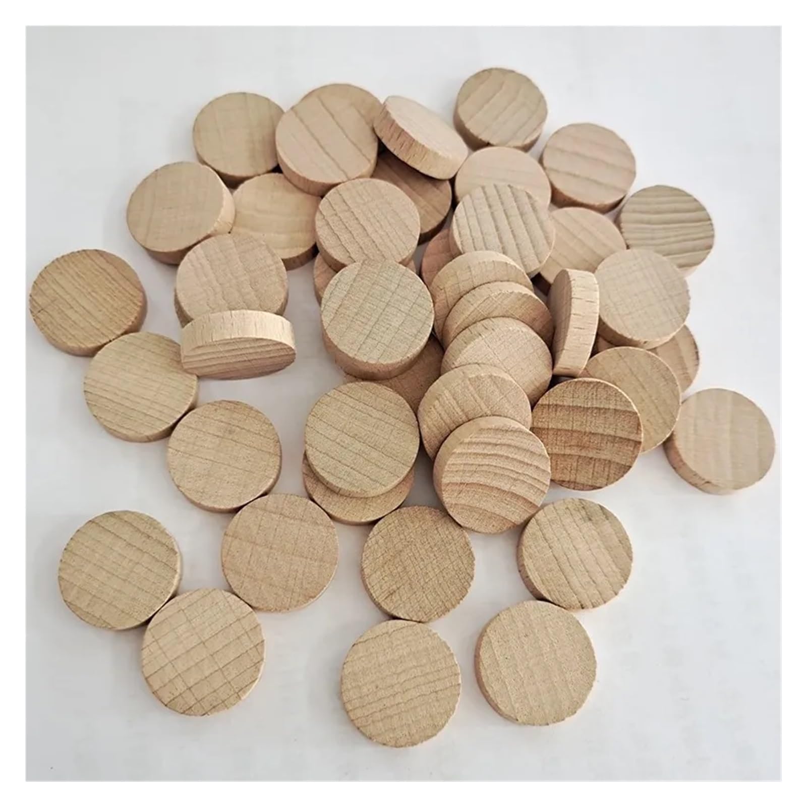 Niedokończone kawałki drewna, plastry, 10 MM-50 MM Okrągły dysk Okrąg Kawałki Drewniane wycinanki Ozdoby na DIY Rzemiosło Dekoracje(5CM 50PCS)