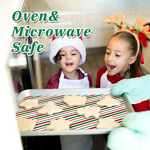 Miniatura 5 de Ocmoiy 100 hojas de papel encerado de Navidad de 10 x 10 pulgadas, papel de regalo de sándwich, pergamino decorativo de colores para envolver