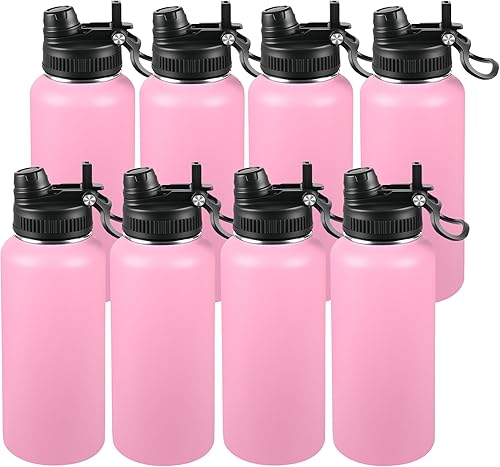 Miniatura 62 de Botella de agua aislada de 22 onzas, tapa 2 en 1 a prueba de fugas (sorbo/pajilla) + asa, botella de acero inoxidable para deportes, viajes, trabajo