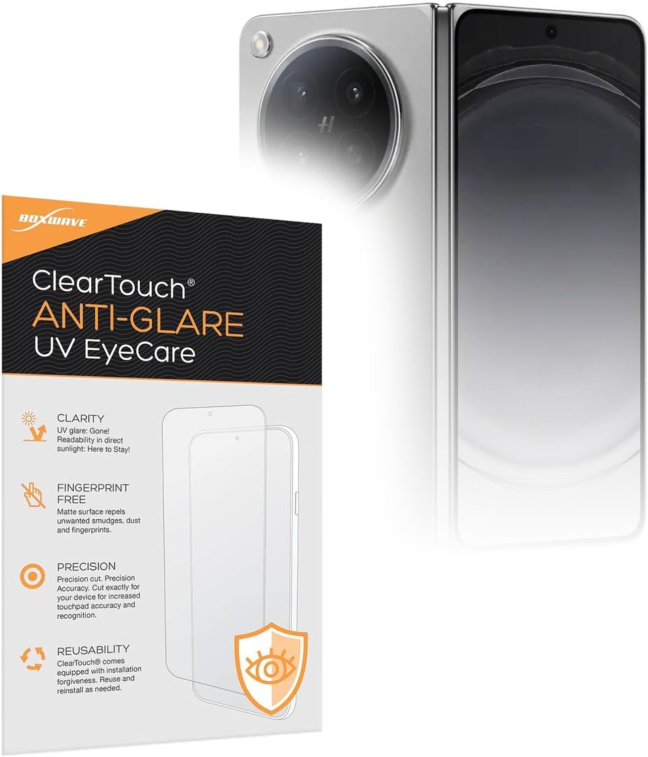 BoxWave Screen Protector Compatible with Oppo Find N6 - ClearTouch Anti-Glare Anti-UV EyeCare (2-Pack), Filters Out Harmful Blue Light Reduce Fatigue