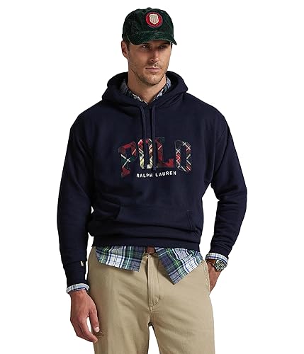 Men's The Rl Fleece Plaid-Logo Hoodie