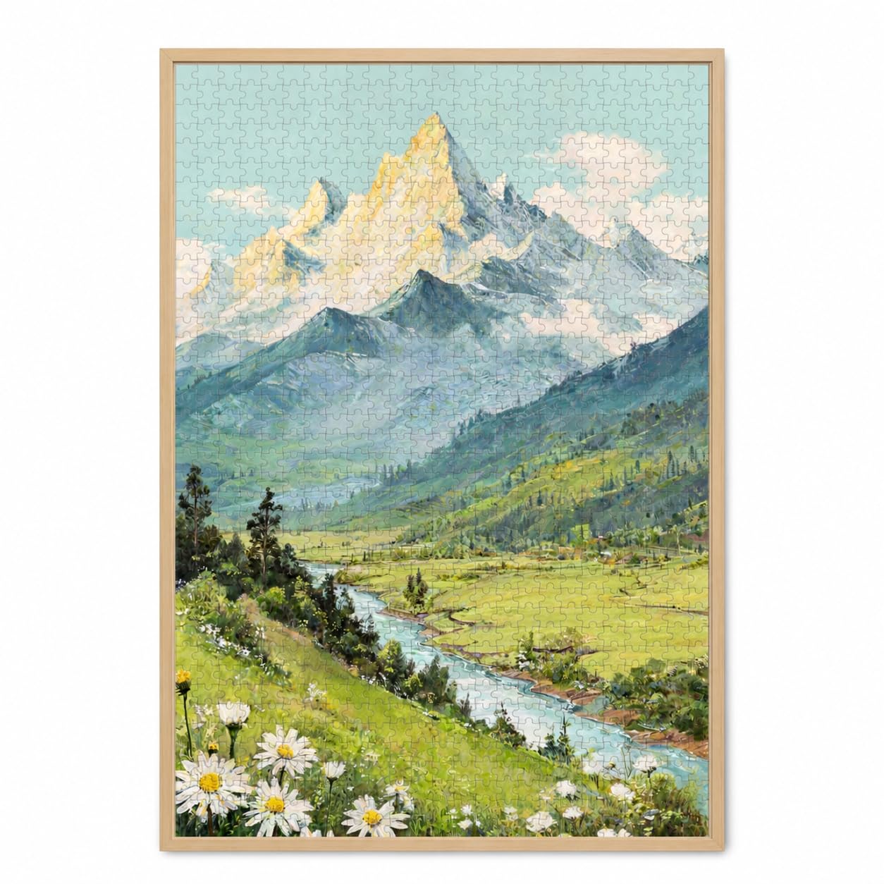 Puzzle en Bois Thème Montagne Adulte, 16 modèles, avec Cadre, 300 pièces