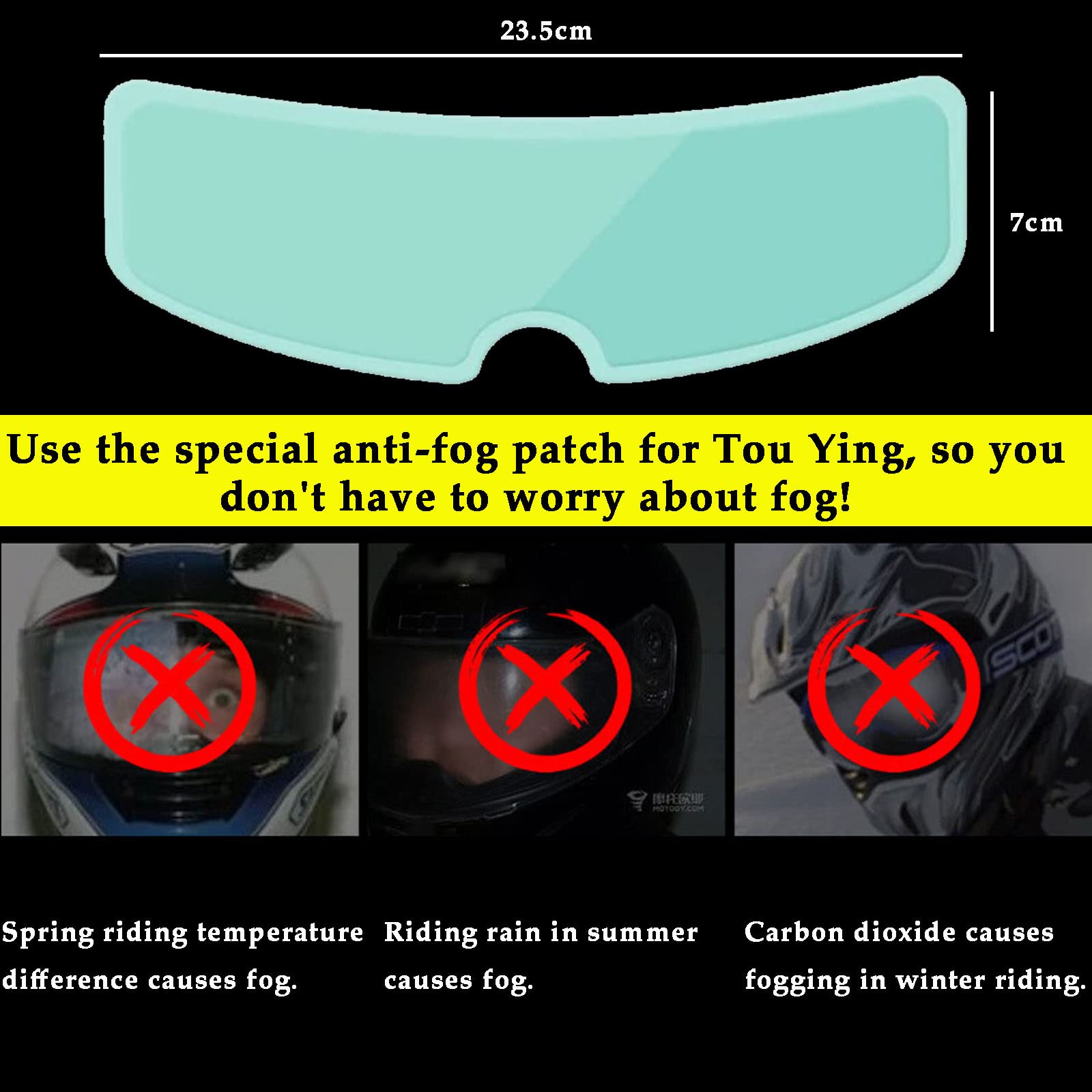 Película Antivaho Y Antiparvada Para Casco De Moto - Juego De 2 (interior Y Exterior), Tamaño 24.5 Cm, Universal, Fácil Instalación