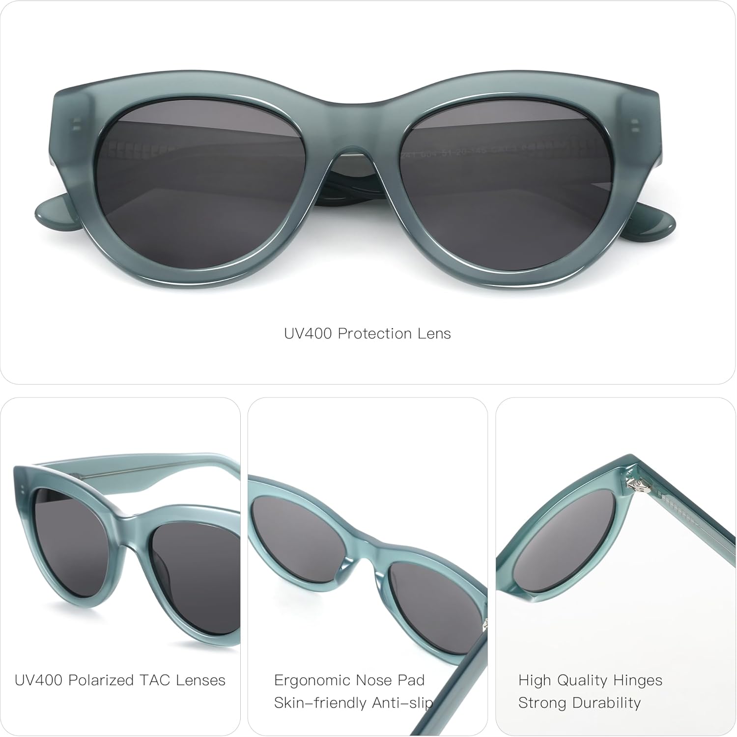 ZENOTTIC Polarized Sunglasses Women Round: Trendy Sun Glasses for Ladies - Retro Classic Shades UV400 Protection - Image 3