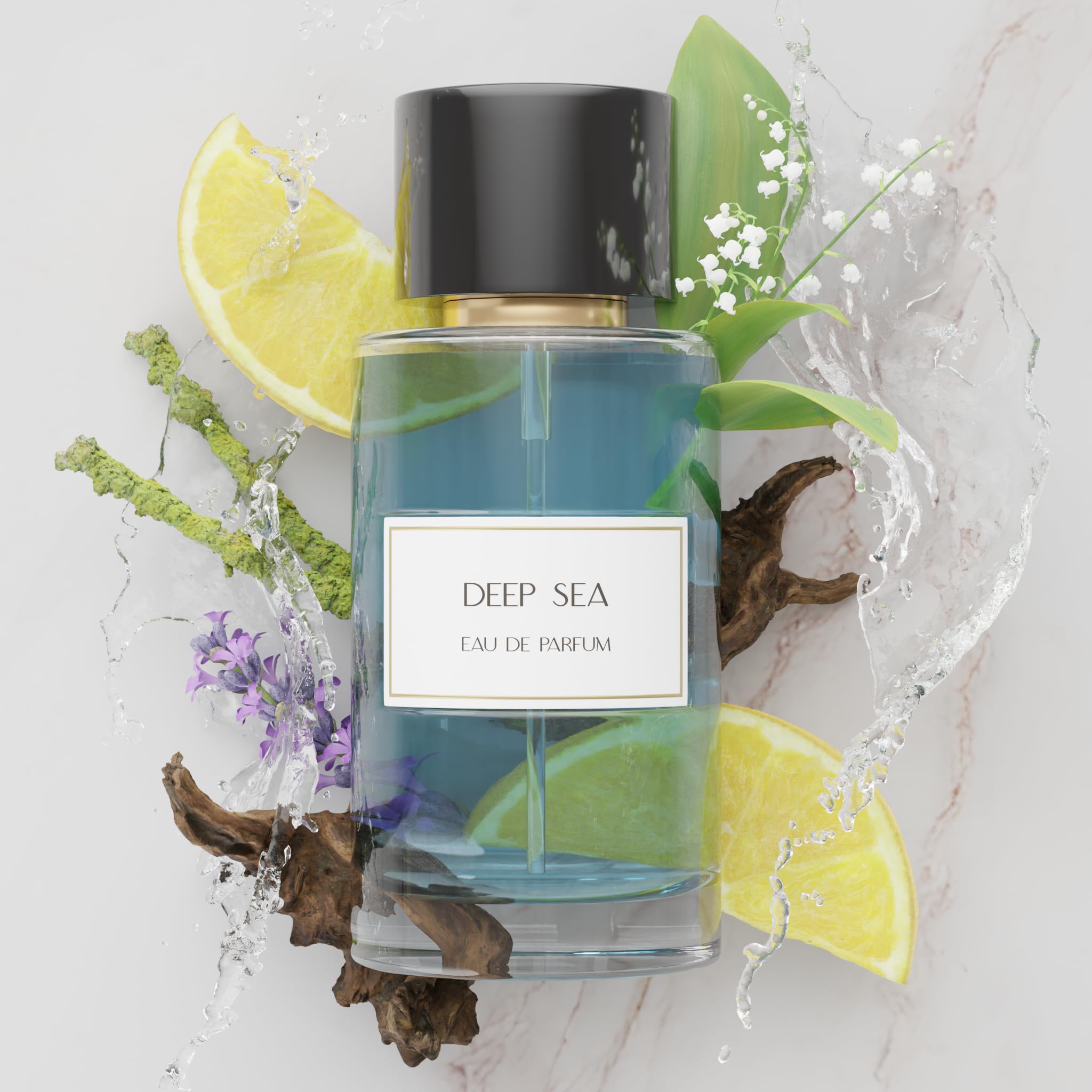 JEANNE ARTHES Private Collection – Deep Sea – Eau de Parfum Hombre – Leñoso & Acuático – Limón, Notas Marinas – Fabricado en Grasse – Botella de spray de 100 ml