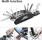 WOTOW Bike Repair Tool Kit Set, Bicycle 16 in 1 Multitool Hex Key Wrench & Bike Tube Patch Kit & Tire Lever & Hard Carrying Case, Portable Handy Cycling Maintenance Fix Set for Road Mountain Bikes