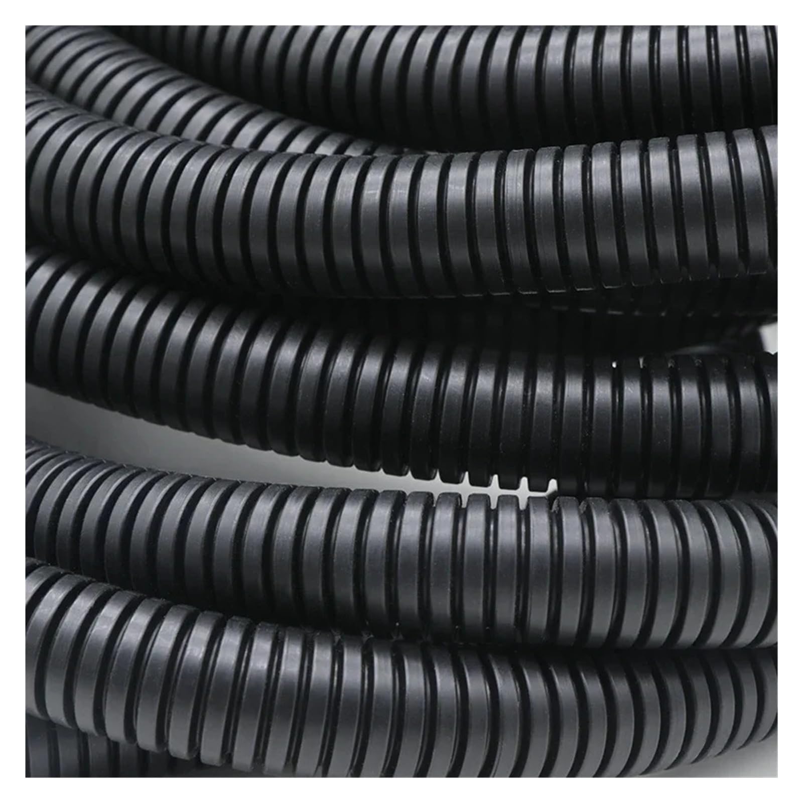 Tubo corrugato for tubo ondulato isolato in PP nero da 7,5 mm-34,5 mm Tubo corrugato in plastica for auto Cavo resistente al calore Manicotto protettivo(AD21.2xID17mm open,10 Meters)