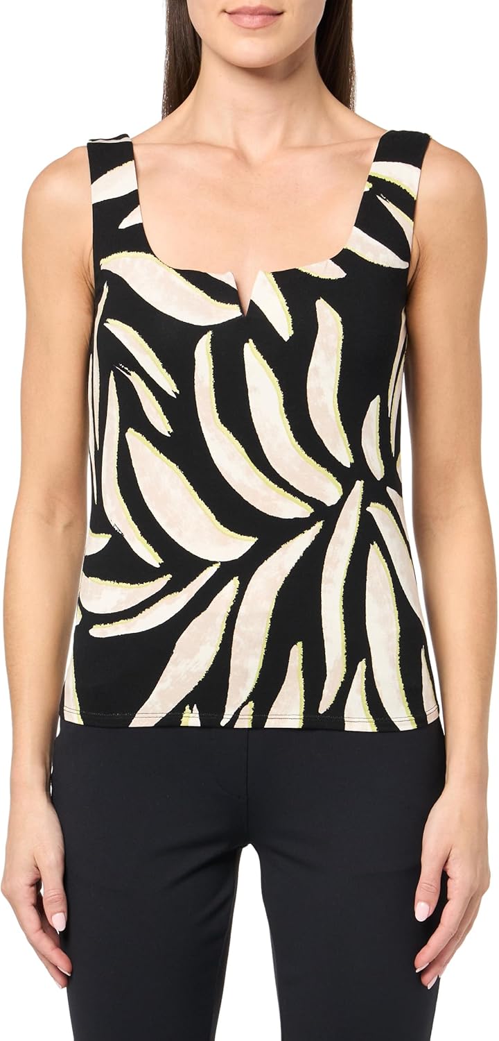 NIC+ZOE Women's Breezy Leaves Split Neck Tank