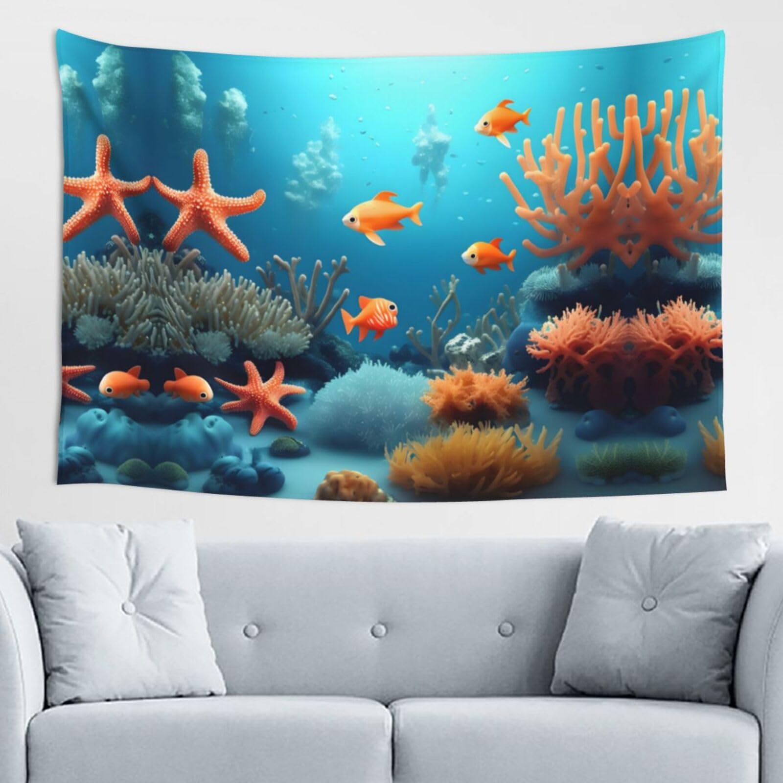 ZZYYDS Coral Fish underwater Wall Decor Tapestry 60x40in, Wall Hanging, Home Decor, Dorm Decor, Porch Tapestry, etc.
