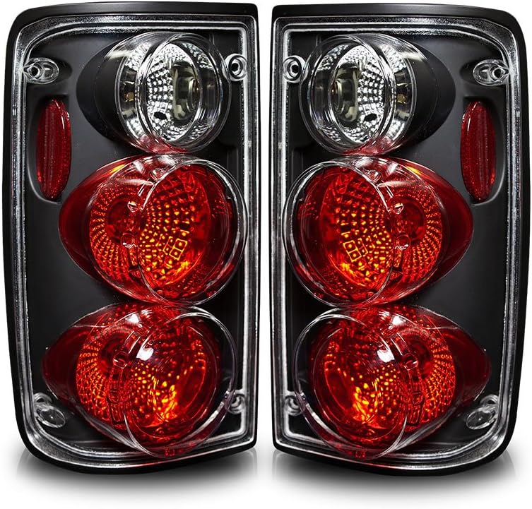 Winjet Tail light Compatible with 1989-1995 Toyota Pickup, Black Housing/Smoke Lens Taillights (Toyota Pickup Altezza)