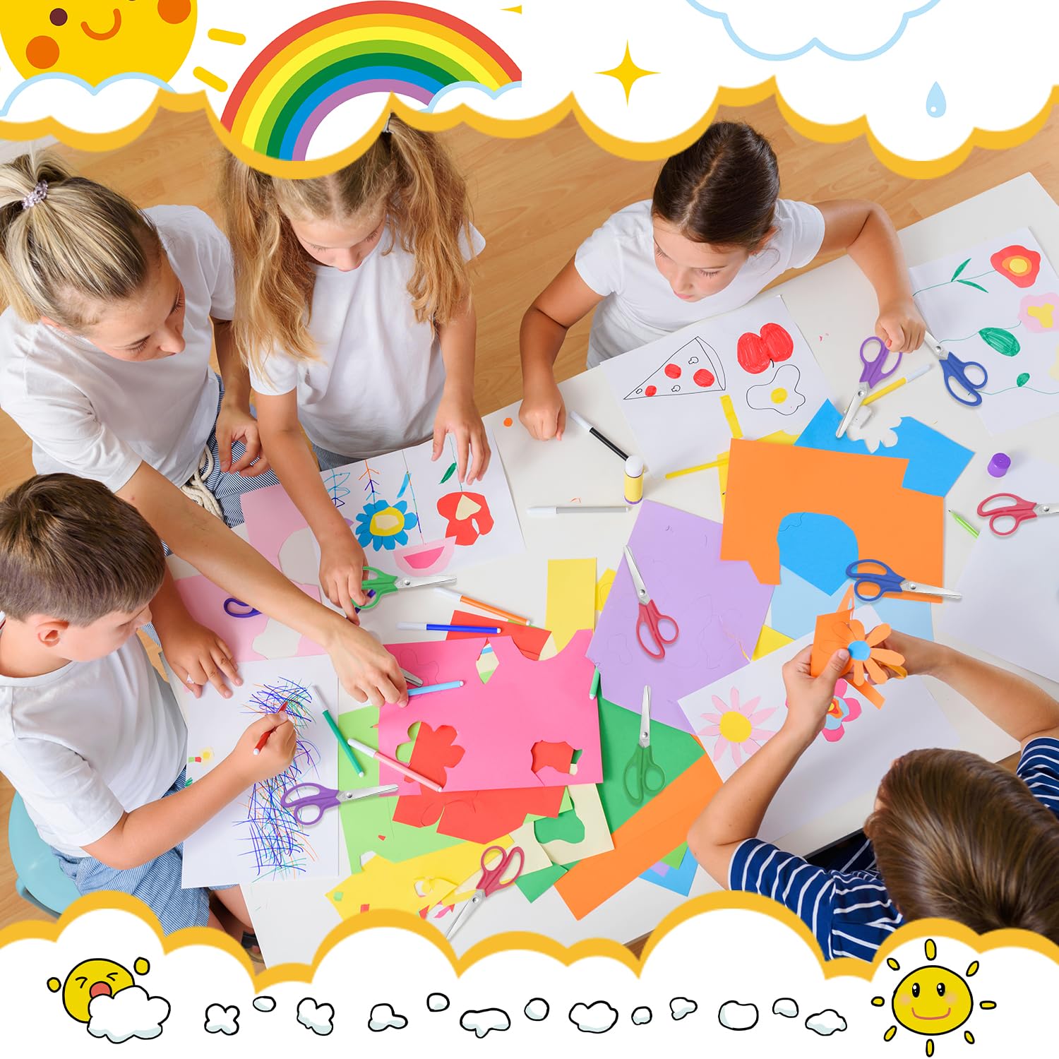 16 Packungen Kinder-Sicherheitsscheren mit stumpfer Spitze, 12,7 cm, Edelstahl, Bastelschere für Vorschule, Kindergarten, Xnluothsk
