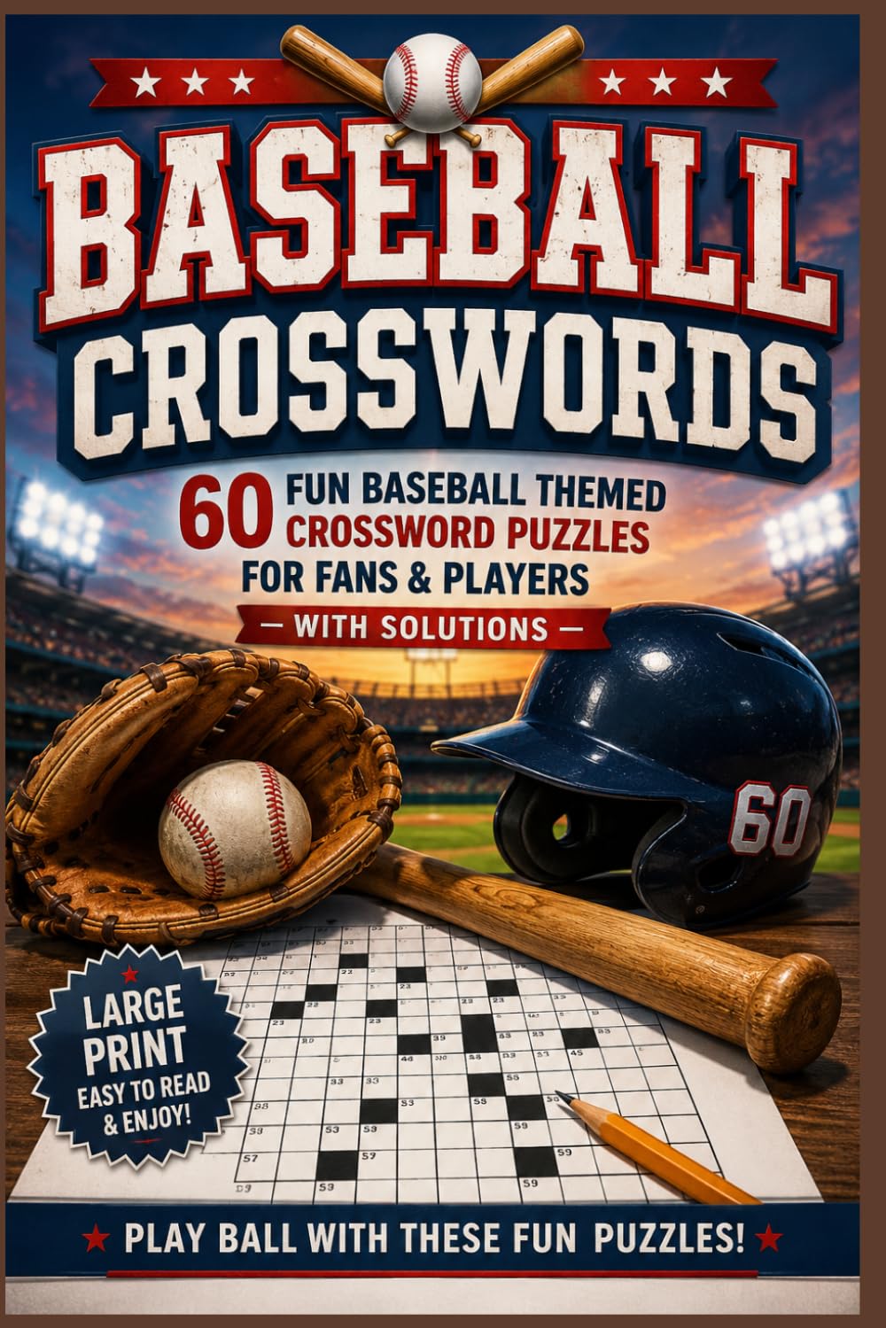 Diamond Dugout Crosswords: 60 Fun Baseball Themed Crossword Puzzles for Sports Fans & Players — With Solutions