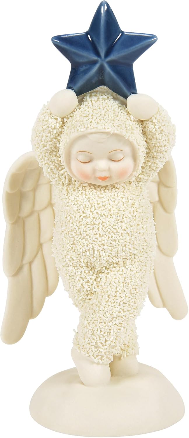 Department 56 Snowbabies Midnight Clear Angel Holding Star Figurine, 5 Inch, Multicolor