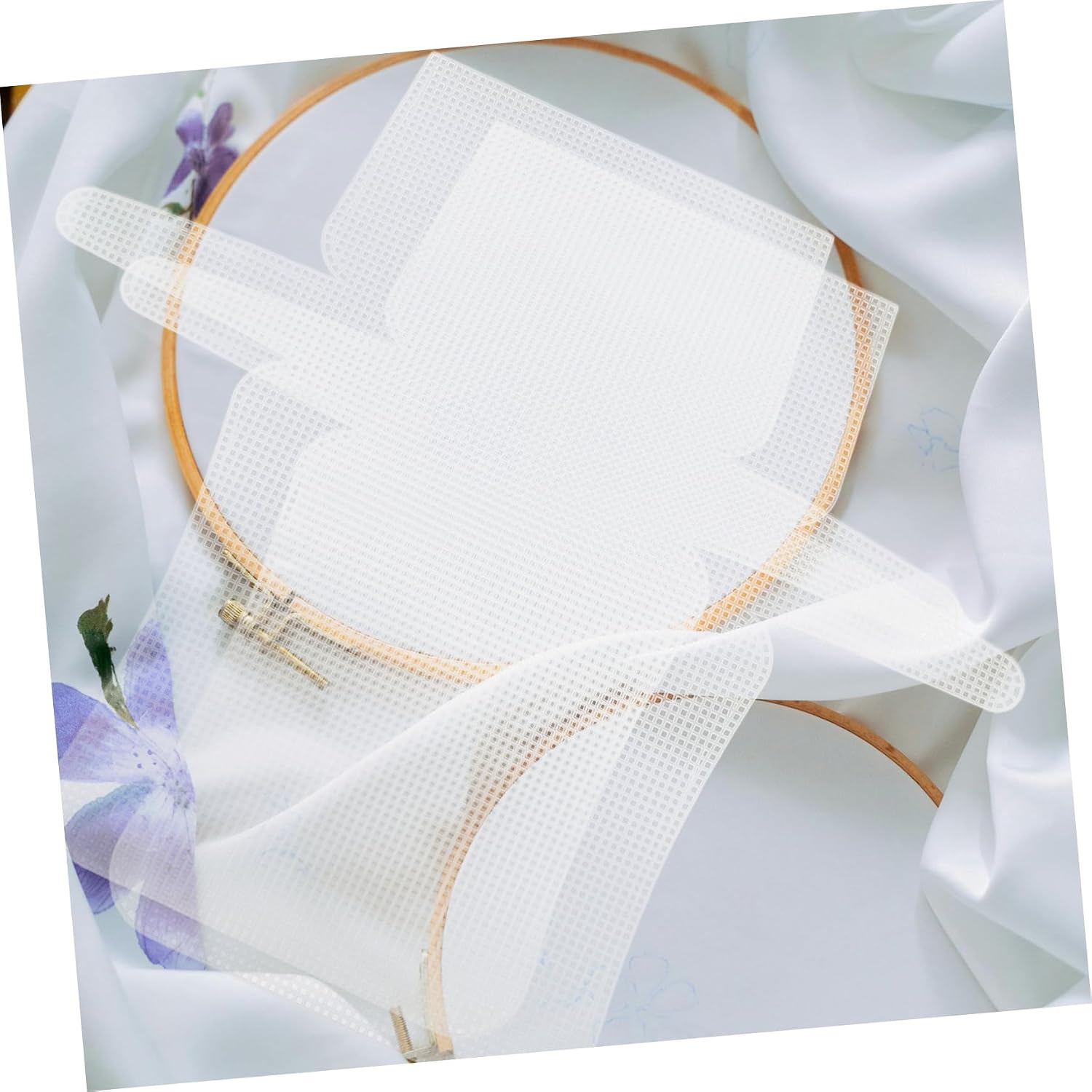 Gogogmee 4pcs Plastic Cross Stitch Canvas Bag Making Sheets Embroidery Mesh Sheets for Craft Projects