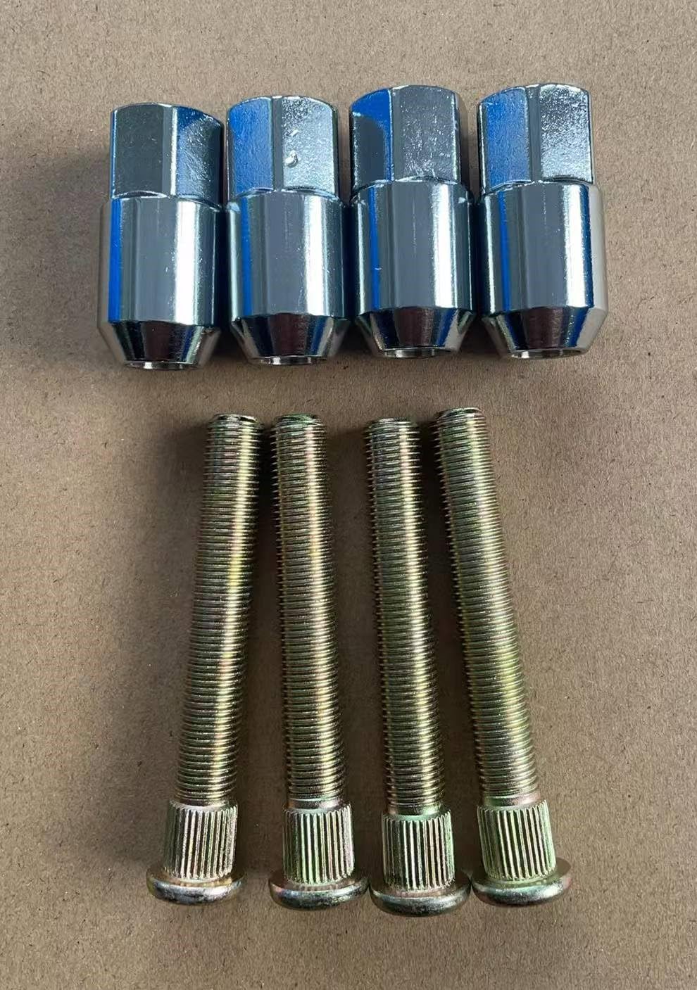 4PCS (3/8-24 * 2.68") Front Wheel Studs Bolts 7518654 with Lug Nuts 7547309 Replacement for 2008 2009-2014 Polaris RZR 800, S800 UTV; RZR 570 2012-2013