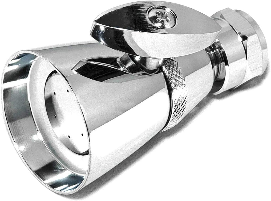 Shower Head Solid Brass Construction with Spray Side Controller, 1-3/4 Inch Face