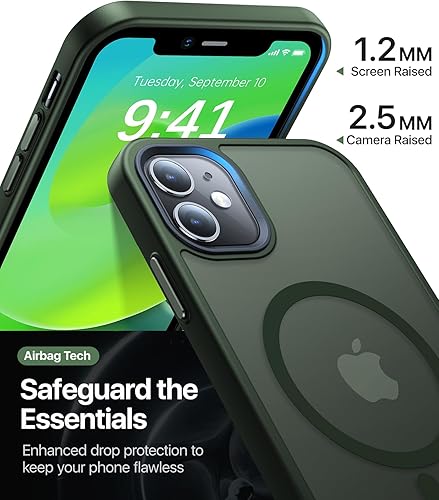 Miniatura 5 de Olialia Funda magnética fuerte para iPhone 11 compatible con MagSafe protección militar contra caídas agradable al tacto a prueba de golpes funda