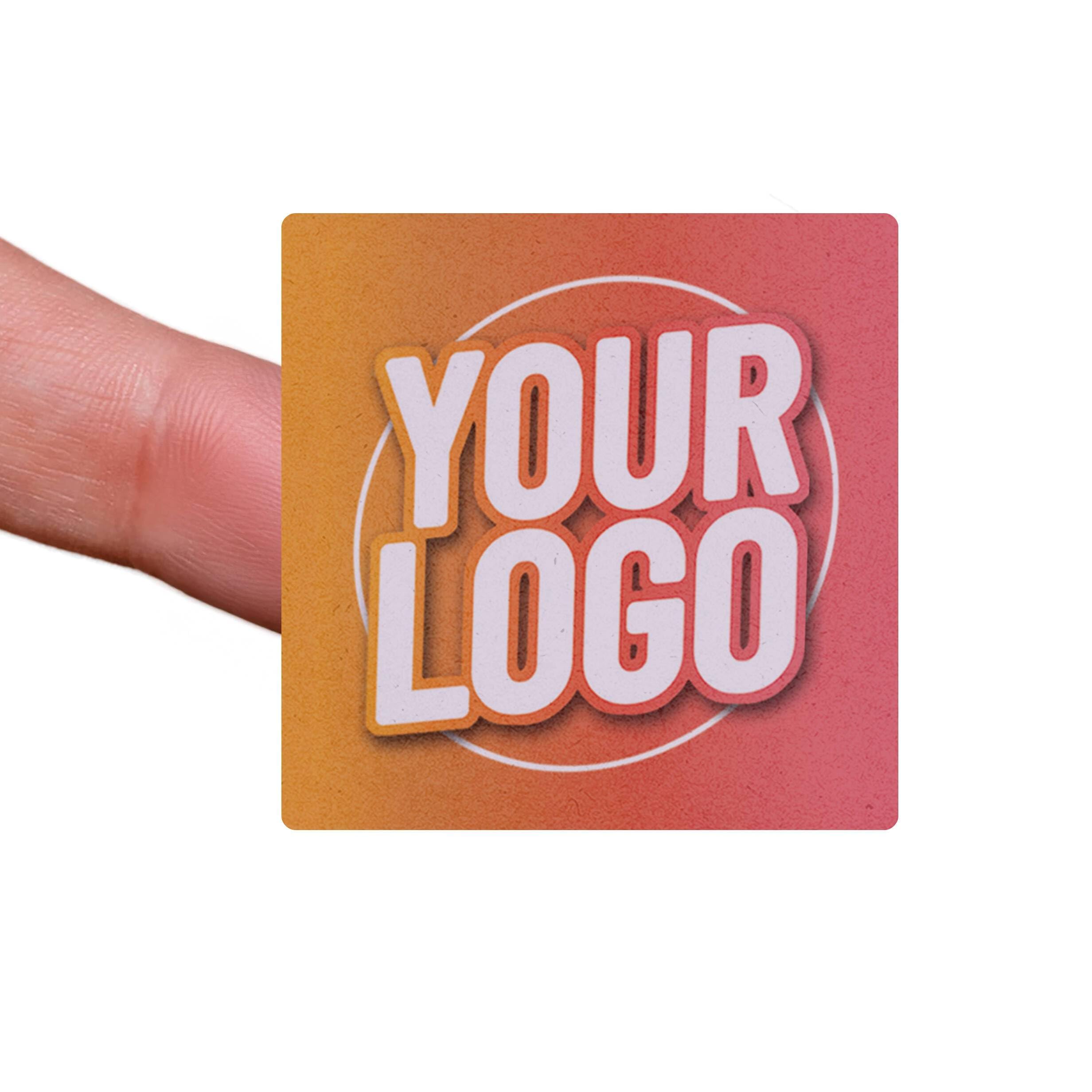Personalised 40mm Square Stickers - Custom Business Logo Labels - Square Label Stickers for Company Branding - Packaging - Thank You Seals (High Gloss, 216 Labels (9 Sheets))