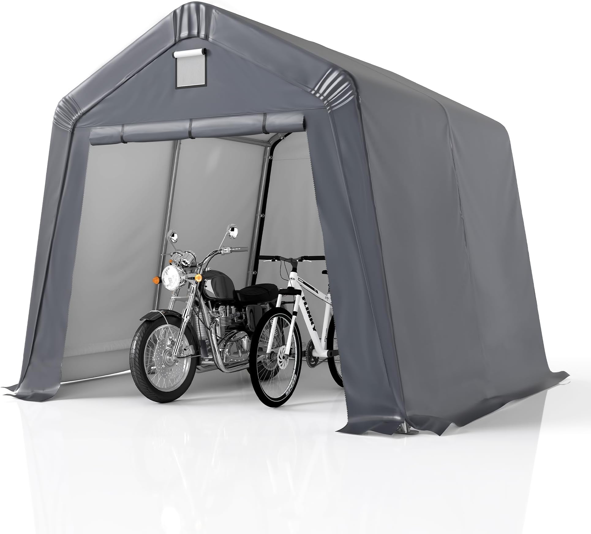 GARTOO 10' x 10' Outdoor Storage Shelter - Heavy Duty Storage Tent with Roll-up Ventilated Windows, Portable Garage Zipper Storage shed for Bike, Motorcycle Shelter, ATV, Weeding Tools