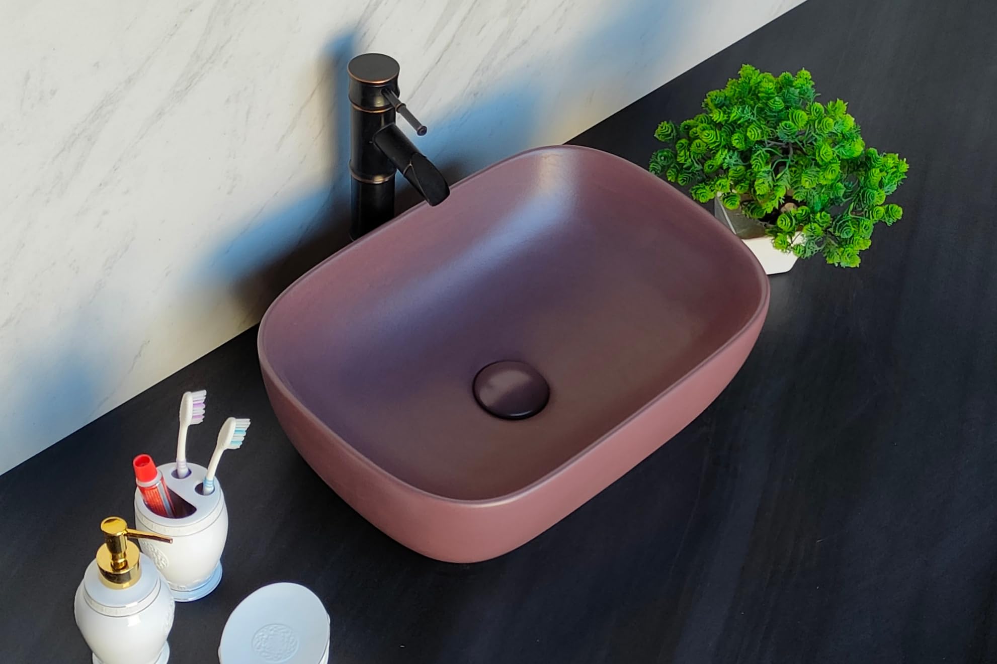SHARPIE SCRUBBER Luxurious Ceramic Basin Blue Matt Counter Top Premium Wash Basin Interior Table Top Kitchen Sink Decorative Basin For Bathroom And Living Room Art Sink 18X13X05 Inch (Brown Matt) (B0CJCDMSNN) Amazon Price History, Amazon Price Tracker