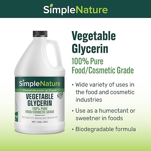 Miniatura 2 de 100% Pure Vegetable Glycerin - 1 Gallon (128 fl oz) - Food/Cosmetic Grade Skincare, Haircare, Cosmetics, Soapmaking, Crafts - Softening &